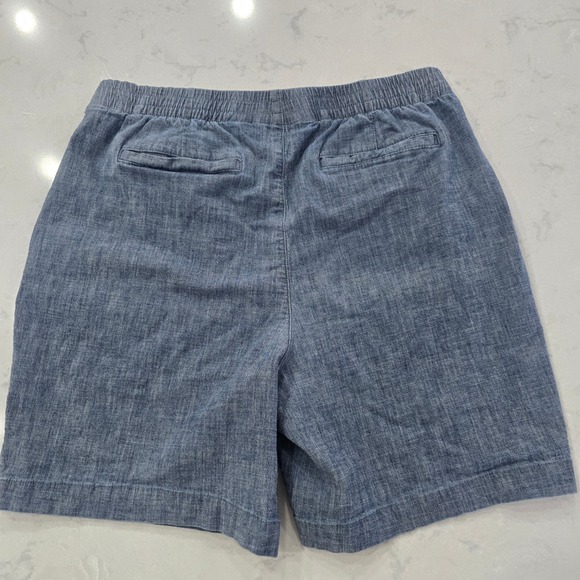 Lands End Womens Mid Rise Elastic Waist Pull On Shorts Blue Size 10 Cotton Blend - Picture 4 of 7
